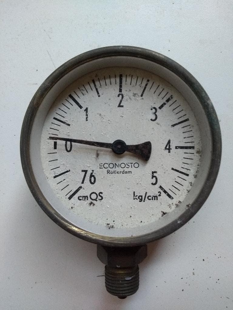 Econosto druk meter vintage zonder glas, Doe-het-zelf en Verbouw, Meetapparatuur, Ophalen of Verzenden, Gebruikt, Druk