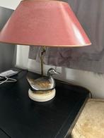 Vintage jaren 70 tafellamp tinnen eend messing details, Verzenden