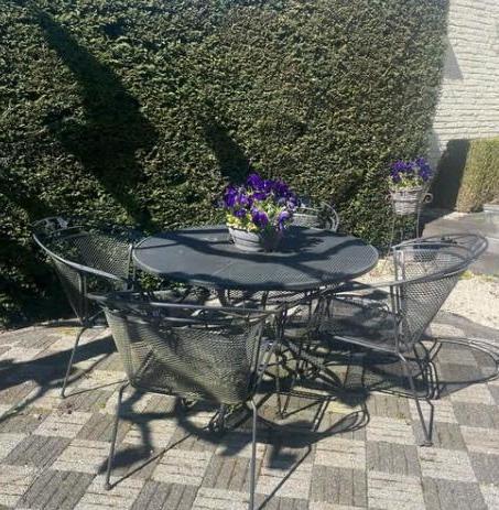 Ronde tuintafel 90 cm, Tuin en Terras, Tuintafels, Ophalen, Gebruikt, Rond, Metaal