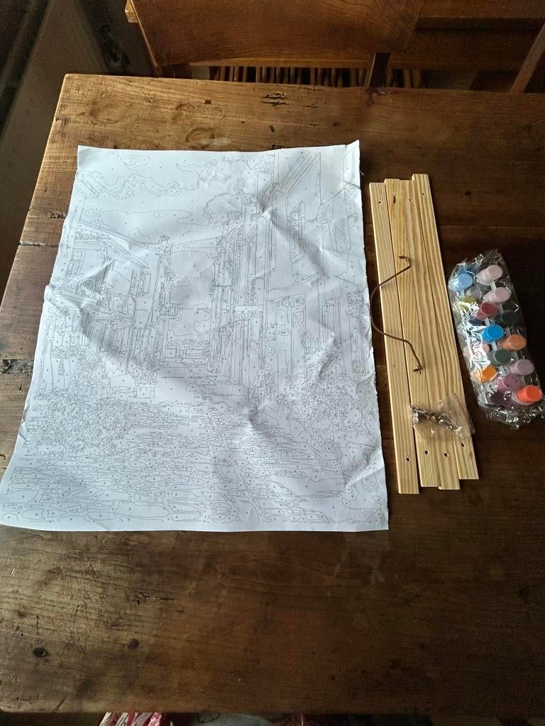 Tekendoek met verven op nummer, Ophalen of Verzenden, Zo goed als nieuw