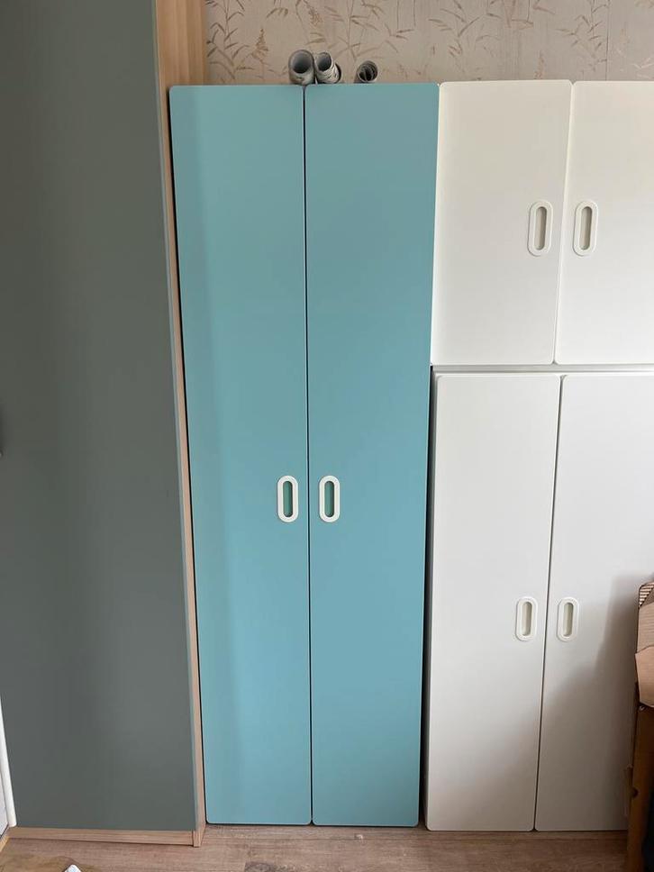 IKEA Stuva kast blauw/mint met roede, manden en planken, Huis en Inrichting, Kasten | Kledingkasten, Gebruikt, 150 tot 200 cm