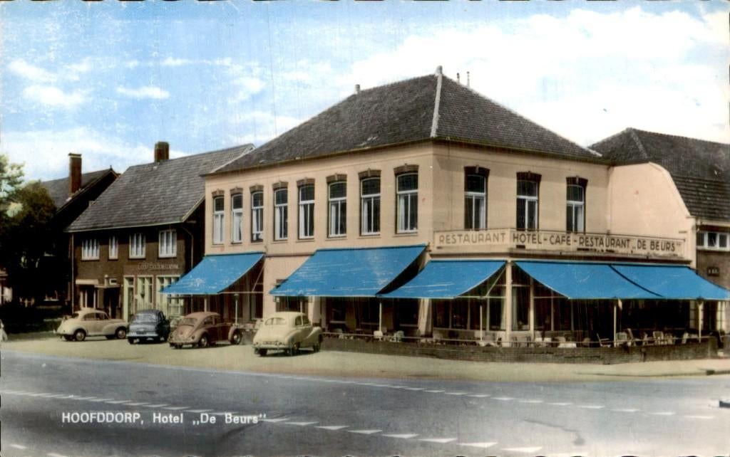 Hoofddorp - Hotel - De Beurs, Ophalen of Verzenden, 1940 tot 1960, Ongelopen, Noord-Holland