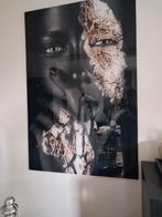 Modern plexi Glazen Schilderij: Vrouw met Gouden Accent, Ophalen, Zo goed als nieuw, Schilderij, 75 cm of meer