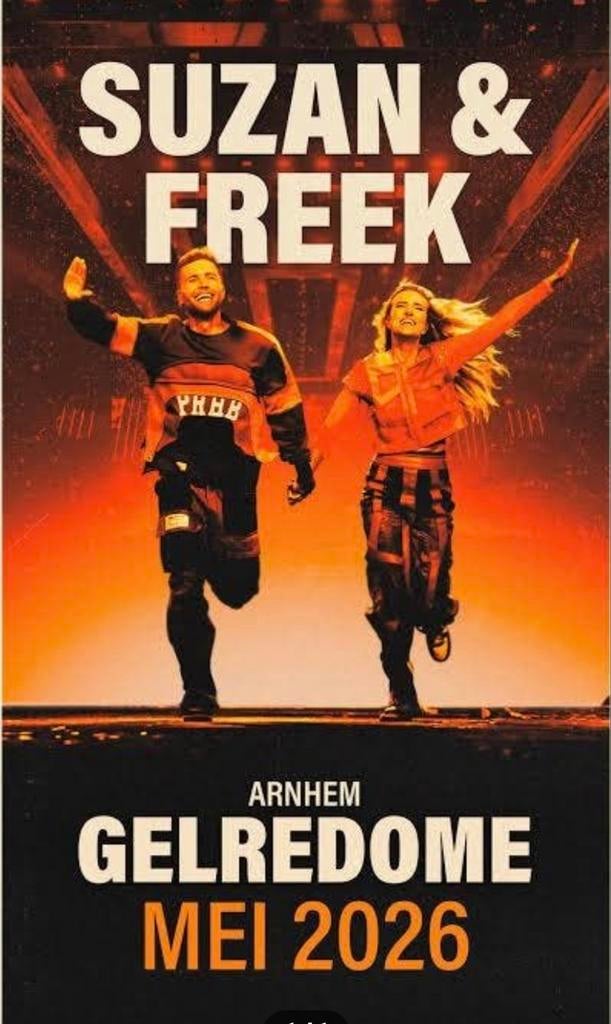 Suzan en freek, 23 mei 20.30 Gelredome - 3 zitplaatsen, Tickets en Kaartjes, Drie personen of meer, Mei