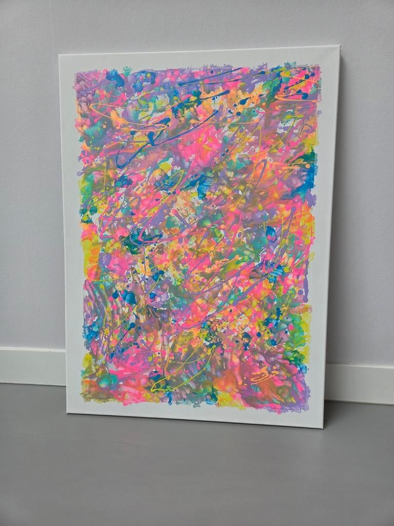 Handgemaakt Neon Kleurrijk  Schilderij, Antiek en Kunst, Kunst | Schilderijen | Modern, Ophalen of Verzenden