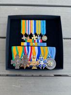 5 Medailles in cassette met miniaturen, Ophalen of Verzenden