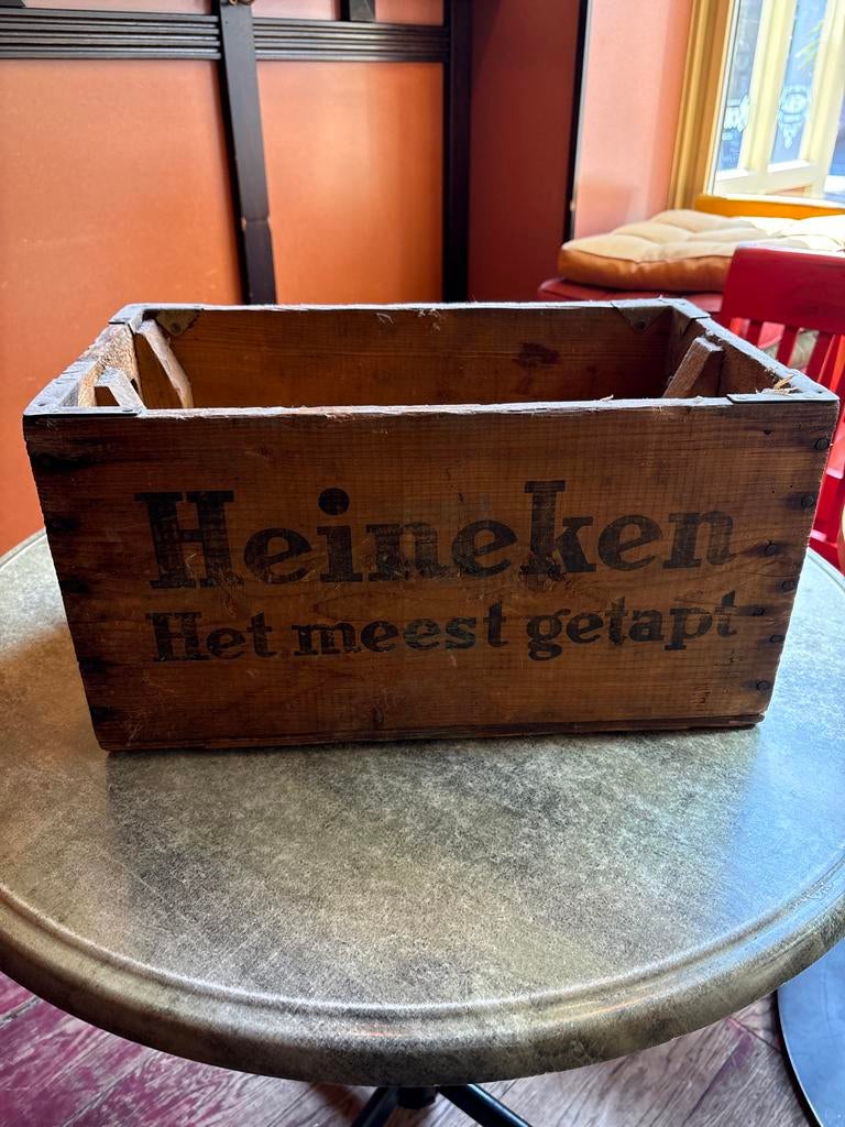 Antieke Heineken Houten Krat - Decoratief en Authentiek, Ophalen of Verzenden