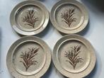 Set van 4 retro 70’s stoneware bordjes (19,5 cm), Keramiek, Ophalen of Verzenden, Zo goed als nieuw, Bord(en)
