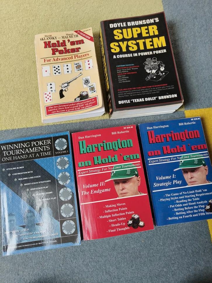 Poker boeken Harrington I en II, super system, winning, Boeken, Studieboeken en Cursussen, Gelezen, Overige niveaus, Beta, Ophalen of Verzenden