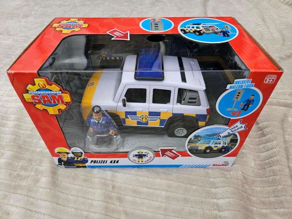 Brandweerman Sam politie 4x4 met licht en geluid, Kinderen en Baby's, Speelgoed | Speelgoedvoertuigen, Ophalen of Verzenden, Nieuw