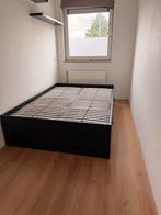 Zwart bed ombouw met opbergruimte, Huis en Inrichting, Slaapkamer | Bedden, Zwart, Tweepersoons, Zo goed als nieuw, 200 cm