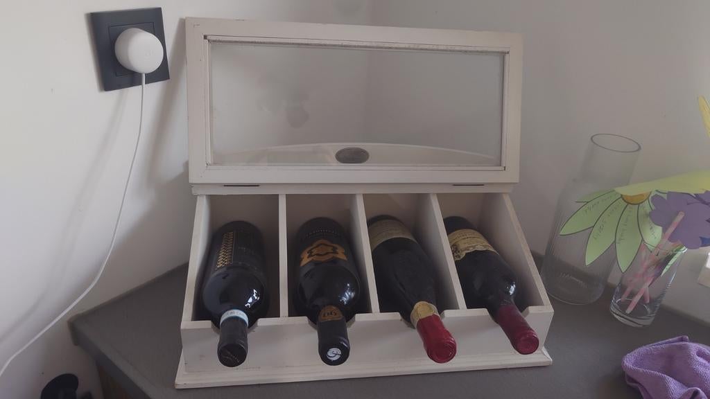 Mooi Riverdale wijnrek/wijnkist voor 4 flessen, Huis en Inrichting, Woonaccessoires | Wijnrekken, Gebruikt, Ophalen of Verzenden