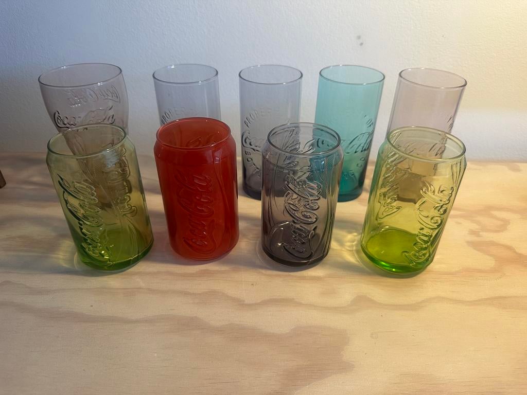 5 stuks coca cola verzamelobjecten glas glazen zeldzaam, Verzamelen, Info@nu.nl, Coca Cola Pepsilaan 1, 1112 DP Fantaland, Ophalen of Verzenden