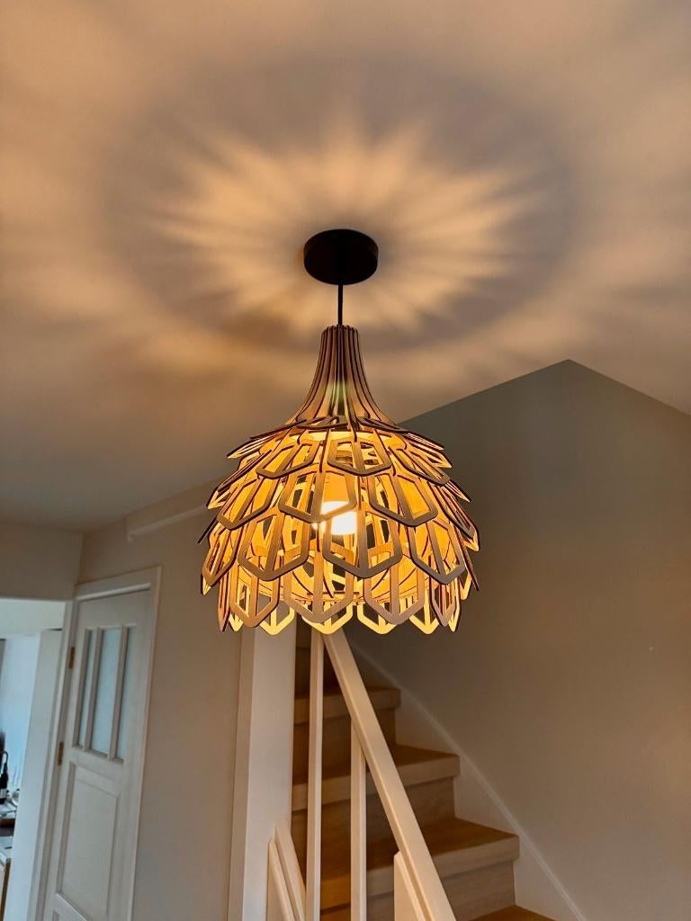 Hanglamp, Huis en Inrichting, Lampen | Hanglampen, Ophalen, Nieuw, Hout, Minder dan 50 cm