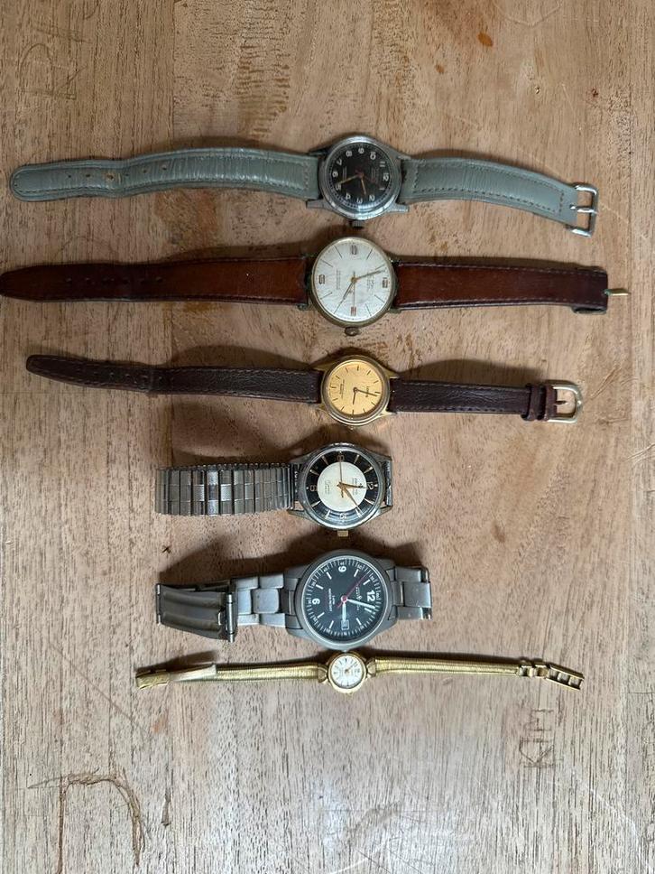 Partij vintage horloges – 6 stuks – heren & dames, Sieraden, Tassen en Uiterlijk, Horloges | Dames, Gebruikt, Polshorloge, Overige merken