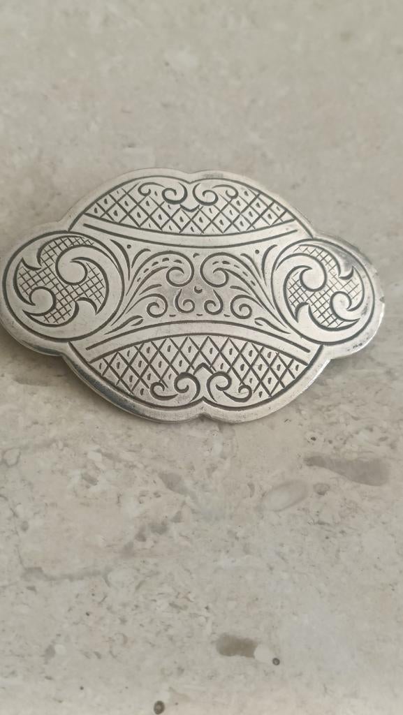 Zilveren Broche met Fantasie Motieven  Schoonhoven, Antiek en Kunst, Ophalen of Verzenden