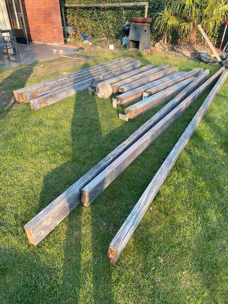 Douglas balken / palen pergola overkapping tot 480cm lang, Doe-het-zelf en Verbouw, Hout en Planken, Zo goed als nieuw, Balk, Overige houtsoorten