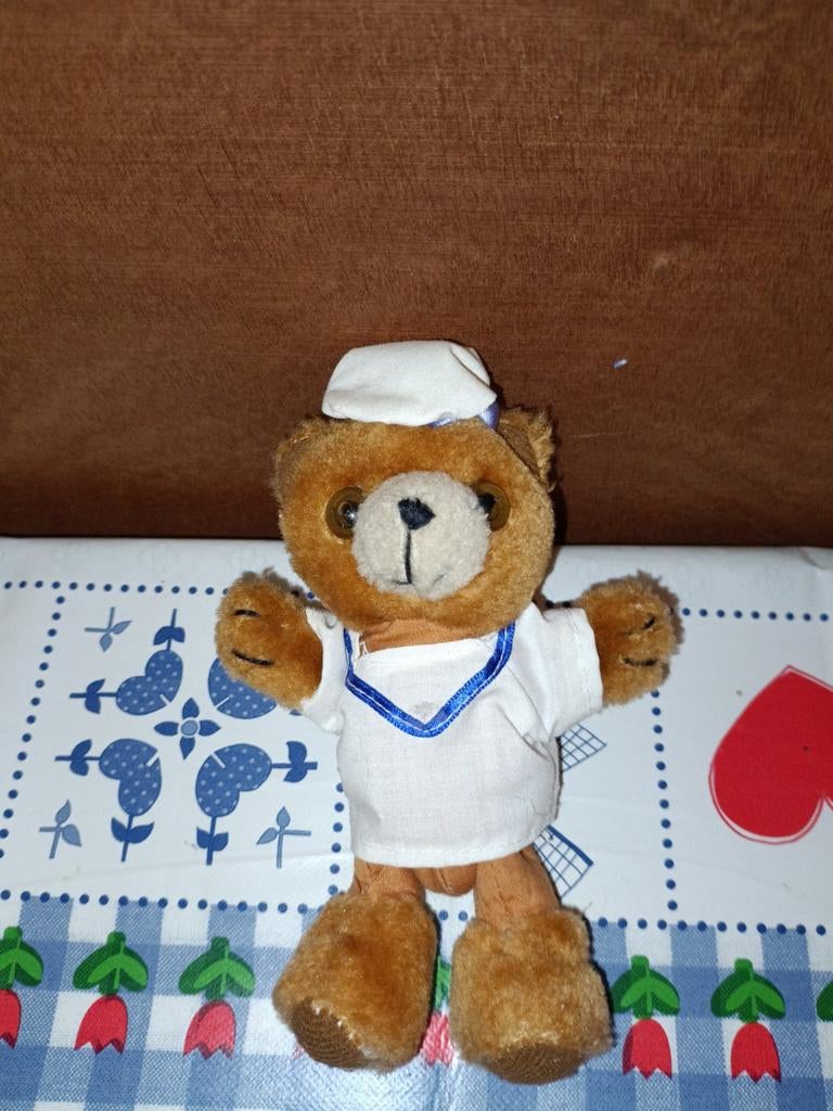 Agfa beer knuffeltje matroos 17 cm groot, Ophalen of Verzenden, Zo goed als nieuw, Beer