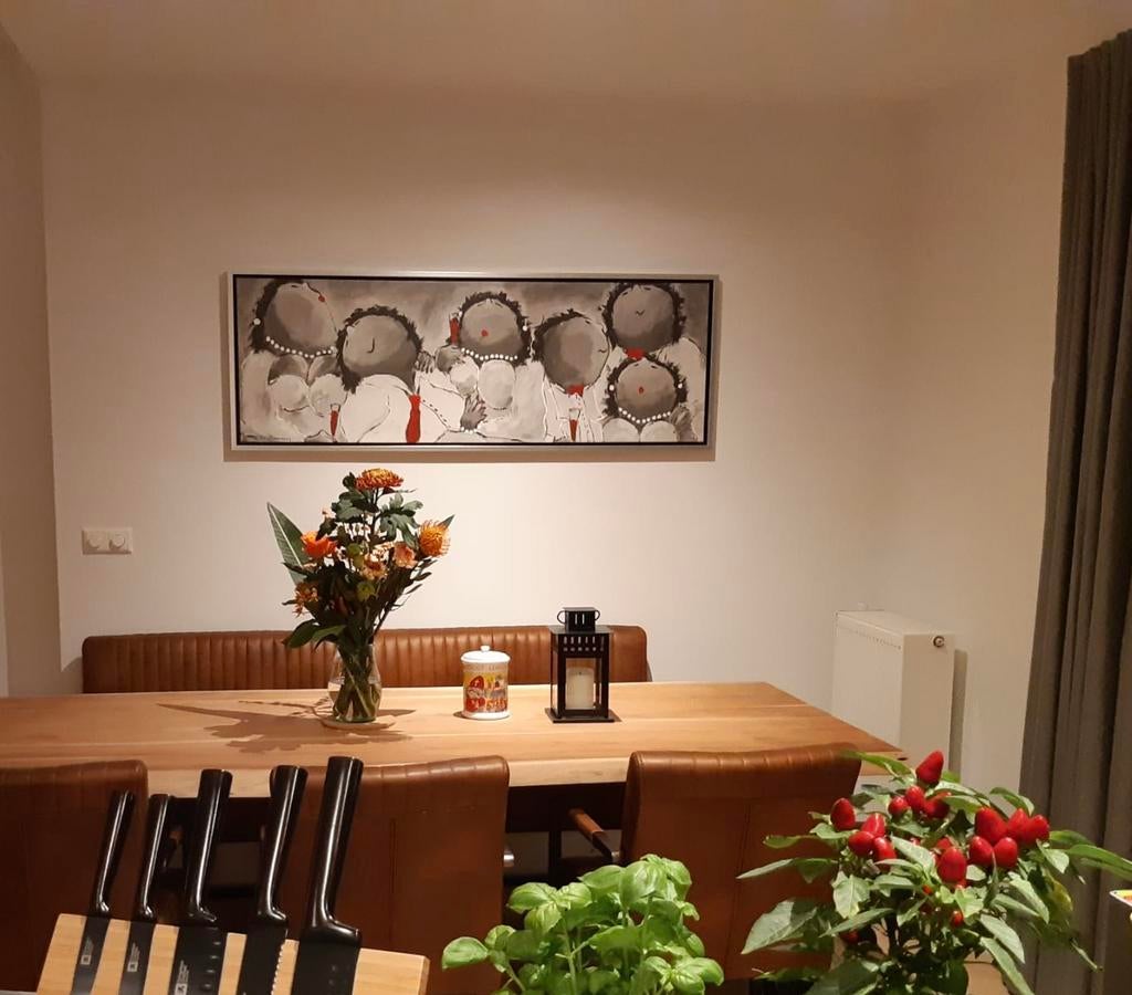 Dikke dames schilderij ‘Chique’, Antiek en Kunst, Kunst | Schilderijen | Modern, Ophalen