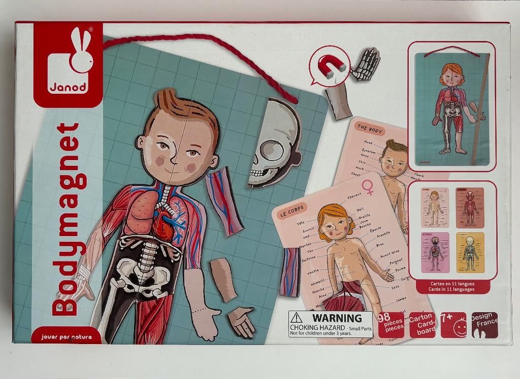 Janod Bodymagnet Educatief Spel Menselijk Lichaam  compleet, Ophalen of Verzenden, Gebruikt, Taal en Lezen