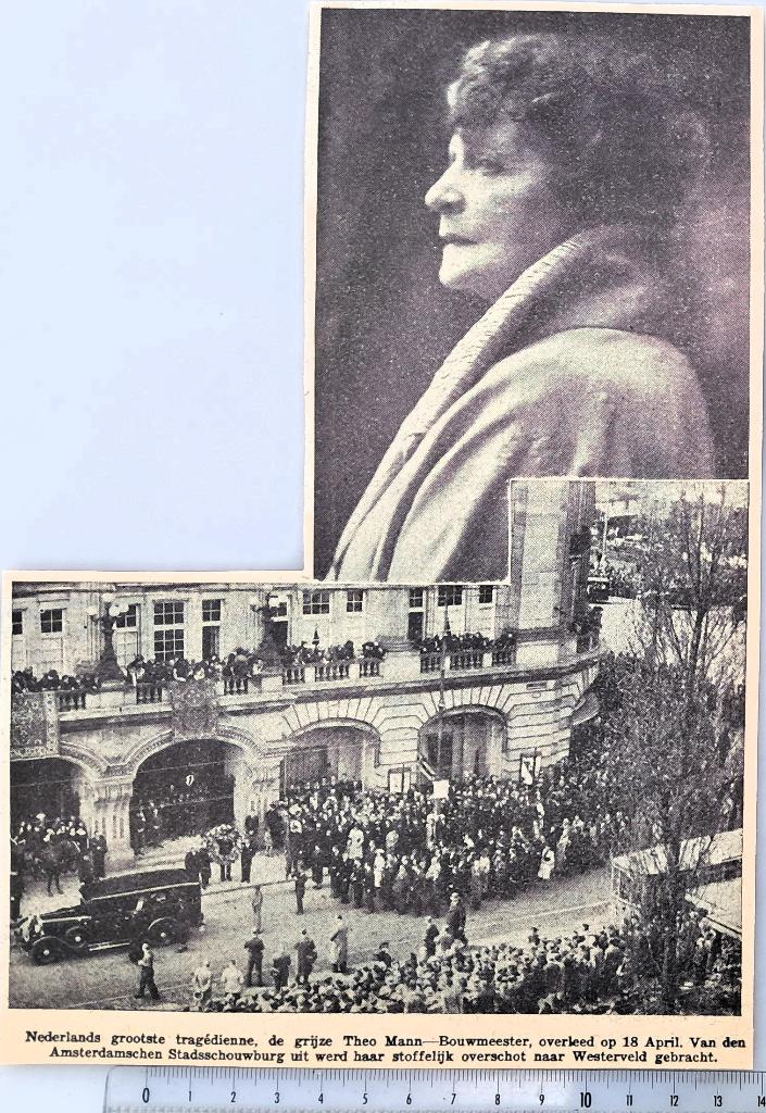 Amsterdam 1939; begrafenis Theo Mann-Bouwmeester, Verzenden, Voor 1940, Gebruikt, Overige onderwerpen