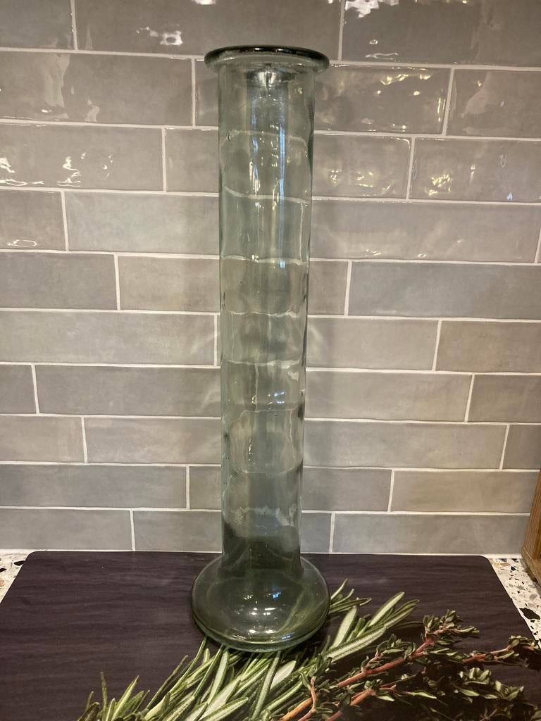 Grote groen glazen vaas (150124), Antiek en Kunst, Ophalen of Verzenden