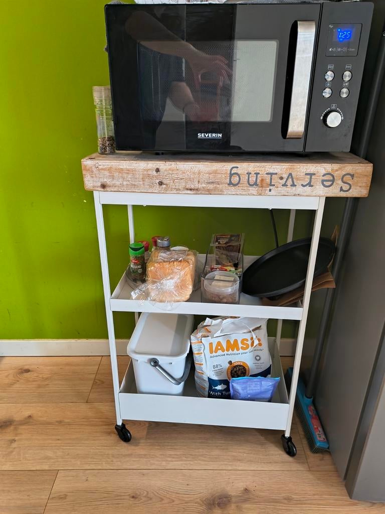 Witte verrijdbare trolley, Huis en Inrichting, Ophalen