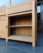 Smalle Buffetkast | Stoere Greeploze Servieskast Teak #2703, Huis en Inrichting, Kasten | Buffetkasten, Niet ingevuld, Gebruikt