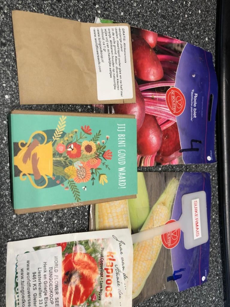 Zaden Klaproos Bloemen Afrikanen Rode biet en Suikermais, Ophalen of Verzenden, Voorjaar, Volle zon, Zaad