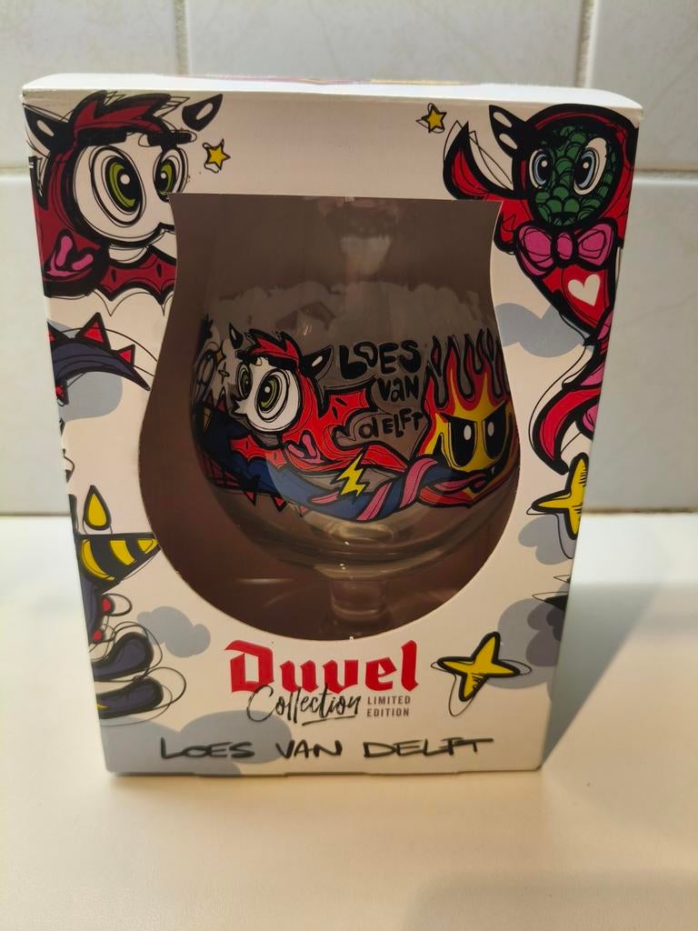 Duvel Collection Limited Edition Loes van Delft Glas, Verzamelen, Biermerken, Ophalen of Verzenden, Nieuw, Glas of Glazen, Duvel