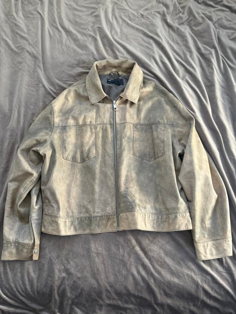 Oversized Harrington Jack – Echt Leer, Ophalen of Verzenden, Gedragen, Maat 52/54 (L), Overige kleuren