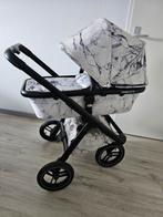 Dubatti one E5 kinderwagen set Limited edition Marmer 3in1, Verstelbare duwstang, Zo goed als nieuw, Combiwagen, Ophalen