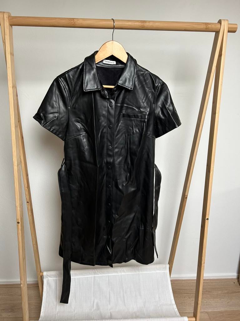 1- Leren jurkje Cahce Cache zwart, Kleding | Dames, Maat 38/40 (M), -, Zwart, -