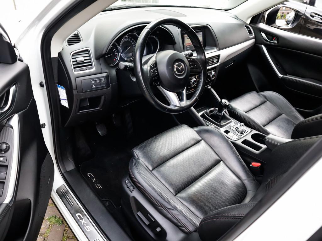 Mazda CX-5 2.0 SkyActiv-G 165 TS+ 2WD 2e-Eig & Dealer-Onderh, Auto's, 4 cilinders, Wit, Bedrijf, Lederen bekleding