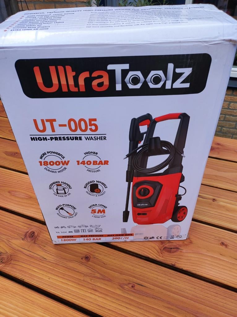 ULTRATOOLZ Hogedrukreiniger UT-005 1800W 140 Bar, Ophalen of Verzenden, Nieuw, Elektrisch, ULTRATOOLZ