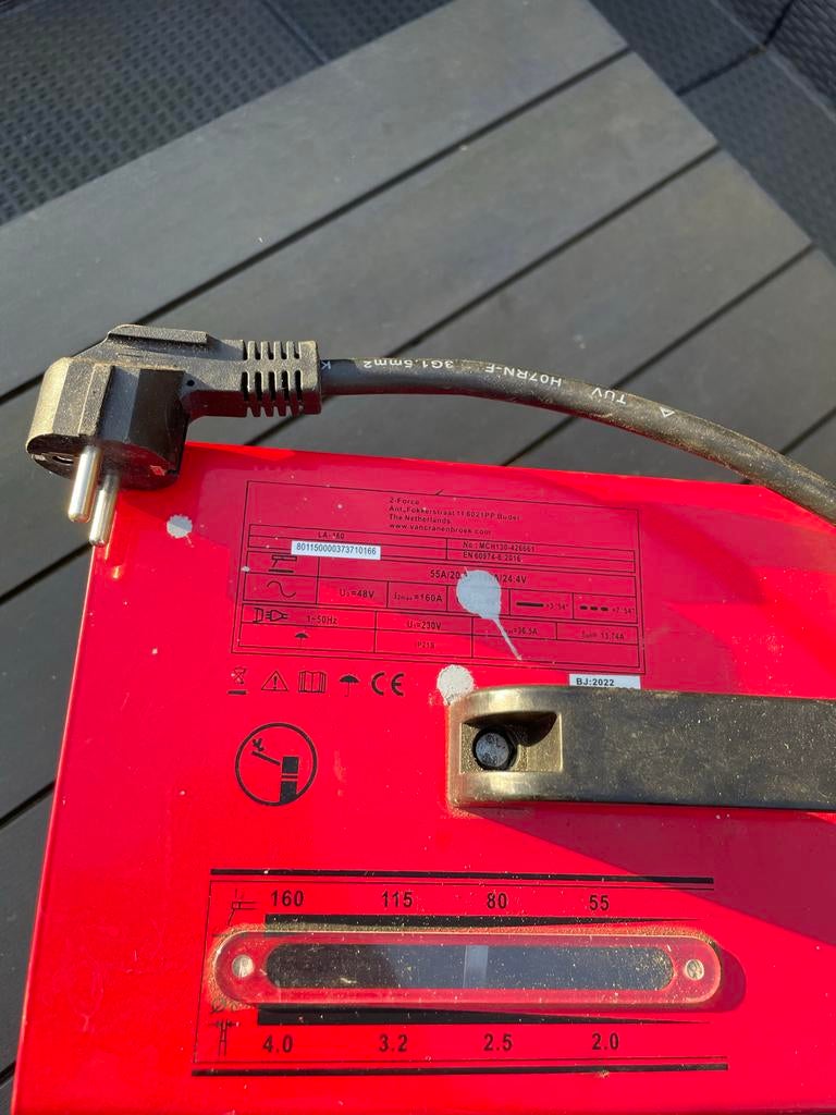 Lasapparaat LA-160, Doe-het-zelf en Verbouw, Ophalen, Zo goed als nieuw, 150 tot 250 ampère, Elektroden