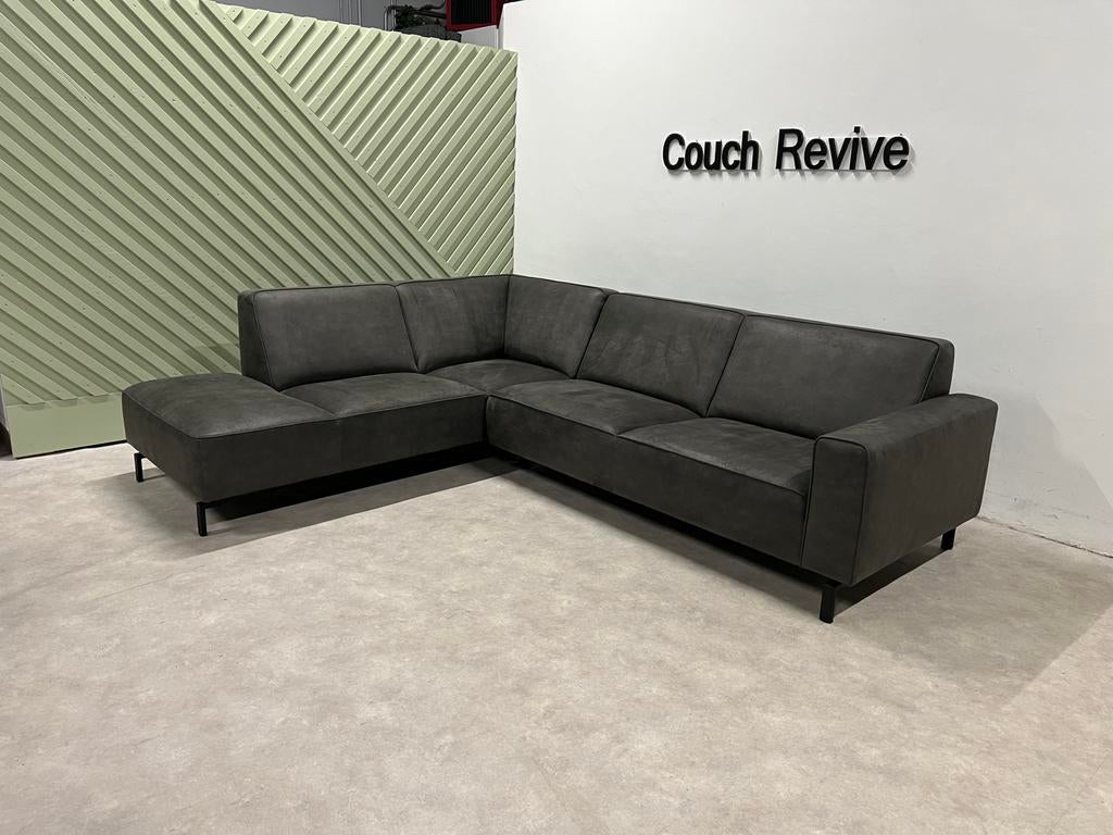 GRATIS LEVERING Microleer Hoekbank 285x225 REFURBISHED, Huis en Inrichting, Banken | Bankstellen, Verzenden, Zo goed als nieuw