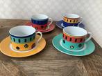 Kahla porselein kop en schotel 4 stuks meerkleurig, Huis en Inrichting, Keuken | Servies, Ophalen of Verzenden, Zo goed als nieuw