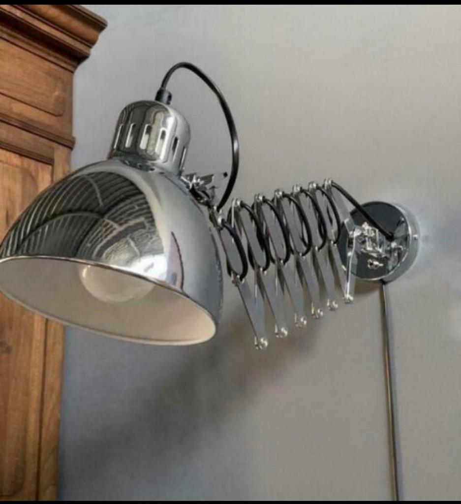 Uittrekbare wandlamp schaarlamp accordeonlamp nieuw in doos, Ophalen, Zo goed als nieuw