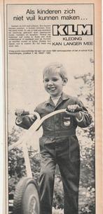 retro reclame 1969 KLM werkkleding jongetje grasmaaier, Verzamelen, Retro, Verzenden, Overige typen