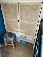 Houten kastje met rotan deuren, Ophalen, Zo goed als nieuw