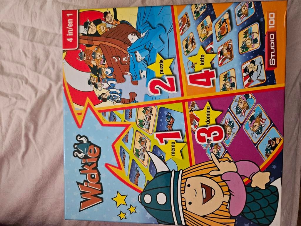 Studio 100 wicky spellen 4 in 1., Kinderen en Baby's, Ophalen of Verzenden, Meer dan 50 stukjes, Zo goed als nieuw