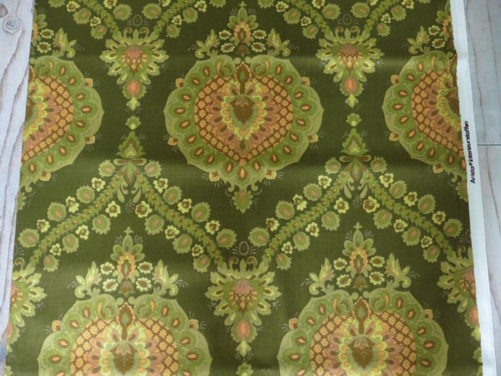 Vintage Aristo stof groen retro jaren 60 70 NIEUW, Hobby en Vrije tijd, Stoffen en Lappen, 120 cm of meer, Nieuw, Ophalen of Verzenden