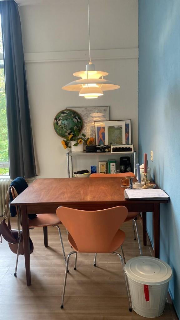 Mooie uitschuifbare pallisander eettafel, Ophalen, Gebruikt, 100 tot 150 cm, 50 tot 100 cm