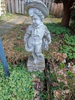 Vintage Tuinbeeld Jongen met Hoed - Beton, Tuin en Terras, Ophalen, Gebruikt, Beton, Mensenbeeld
