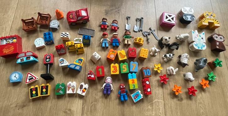 Duplo dieren, poppetje, cars, Spiderman,eenhoorn aap, Kinderen en Baby's, Speelgoed | Duplo en Lego, Zo goed als nieuw, Duplo