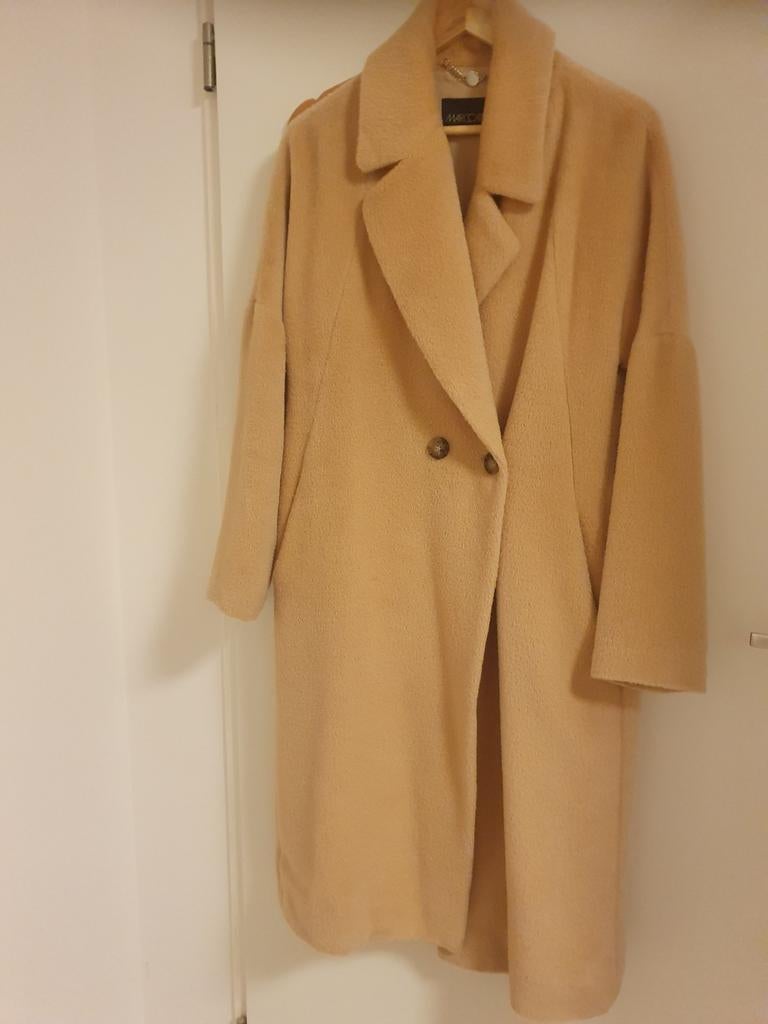 Marc Cain licht abrikoos Kleurige Alpaca Wollen Jas, Maat 38/40 (M), Marc Cain, Beige, Ophalen of Verzenden