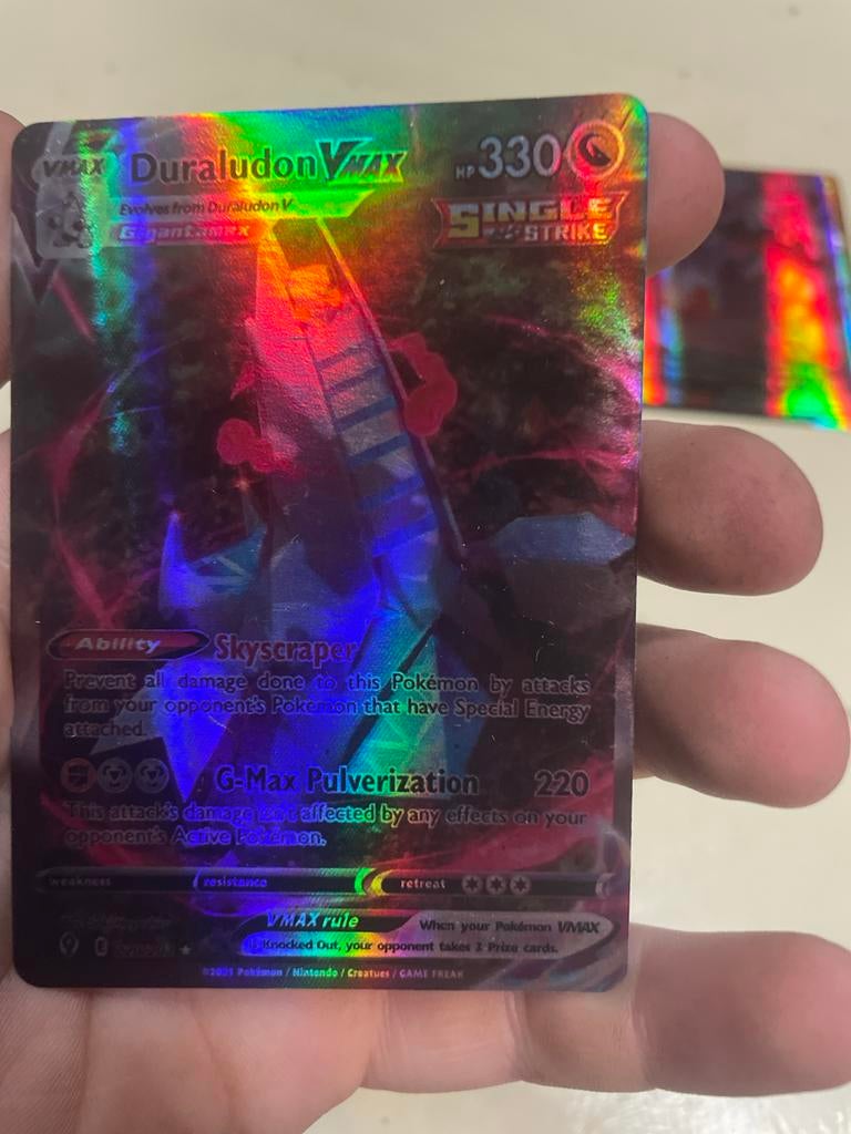 Mooie Pokemon VMAX kaarten - Duraludon, Heatran, Eternatus, Ophalen of Verzenden, Zo goed als nieuw, Meerdere kaarten, Foil