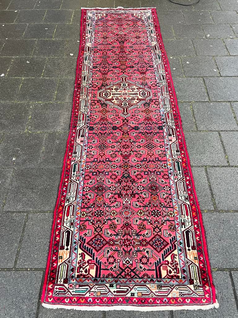 Vintage Perzisch tapijt - Roze loper 80x290 cm, Huis en Inrichting, Stoffering | Tapijten en Kleden, Gebruikt, 200 cm of meer