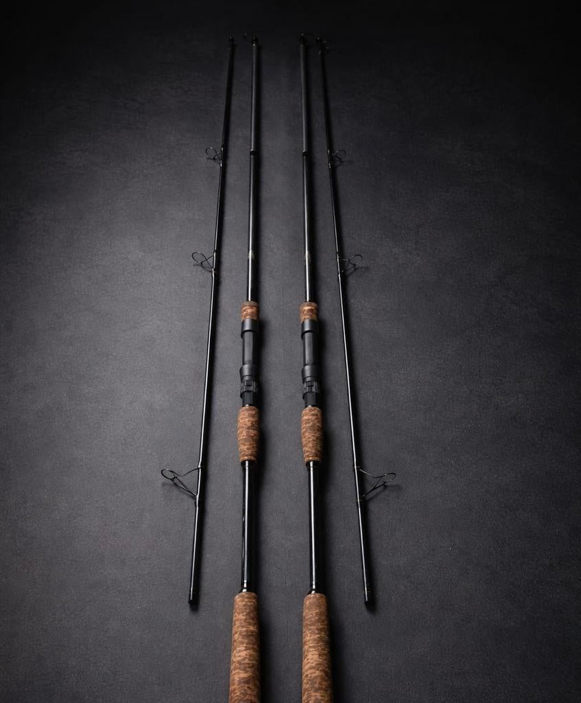 Set van 2 karperhengels handgemaakt. (Alps 10ft 3lbs), Watersport en Boten, Hengelsport | Karpervissen, Ophalen of Verzenden, Zo goed als nieuw